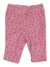 Světlerůžové sametové kalhoty s třešničkami Ergee