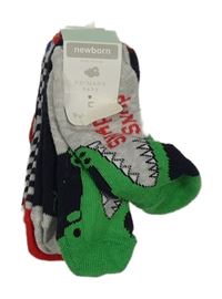 Nové - 5pack - Modré + 2x tmavomodré + pruhované + šedé ponožky Primark 