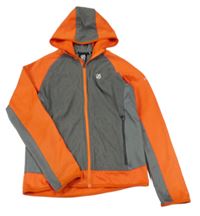 Šedo-oranžová funkční fleecová propínací mikina s kapucí Dare 2B