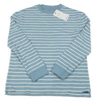 Nové - Světlemodro-bílé pruhované triko M&S