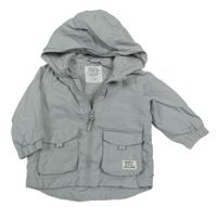 Šedá šusťáková jarní bunda s kapucí F&F