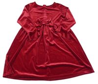 Červené sametové šaty s mašlí St. Bernard 