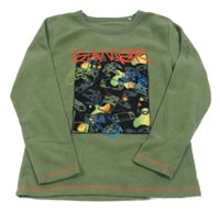 Khaki fleecové pyžamové triko s joysticky St. Bernard