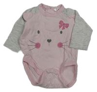 Světlerůžovo-šedé body s myškou 