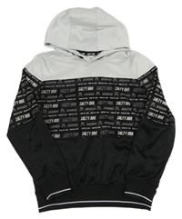 Černo-bílá sportovní mikina s nápisy Salty Dog