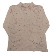 Světlerůžové triko se srdíčky a rolákem Orchestra