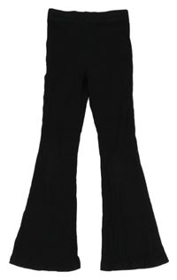 Černé žebrované flare legíny George 