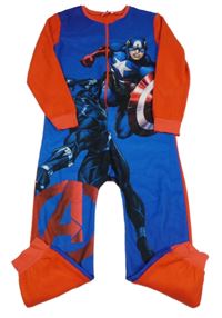 Červeno-tmavomodrý fleecový overal Captain America Marvel 