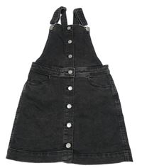 Tmavošedé riflové laclové propínací šaty H&M