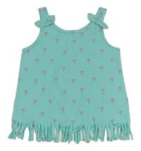 Světlemodrý top s palmami a třásněmi C&A