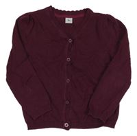 Vínový propínací svetr TU