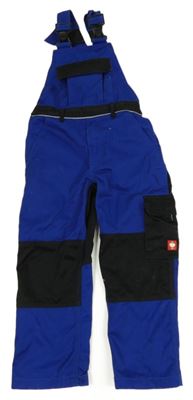 Kobaltově modro-černé pracovní laclové kalhoty Engelbert Strauss