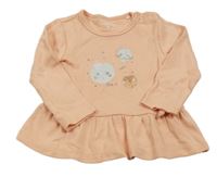 Broskvová peplum tunika s planetami Staccato