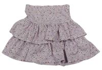 Lila vrstvená květovaná sukně George