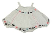 Bílá halenková tunika s výšivkou Tu