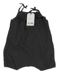 Nové - Antracitový mušelínový kraťasový overal s madeirou Next