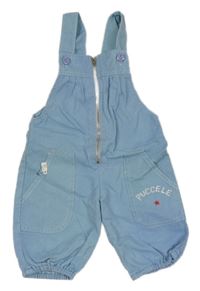 Světlemodré riflové laclové kraťasy s nápisem 