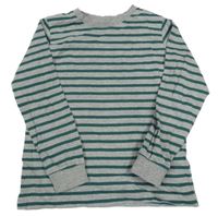 Šedo-tmavozelené pruhované triko M&Co.