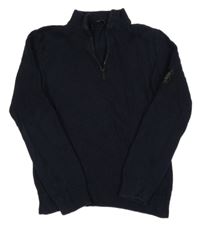 Tmavomodrý vzorovaný svetr s rolákem George 