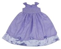 Levandulové šifonové šaty s květy Smily