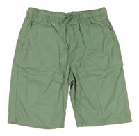 Světlezelené plátěné slim chino kraťasy Okaidi 