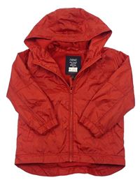 Červená šusťáková podzimní bunda s kapucí zn. Next 