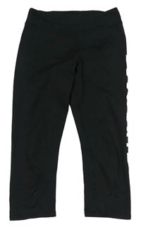 Černé capri sportovní legíny s nápisem H&M