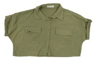 Khaki oversize crop halenka SHEIN