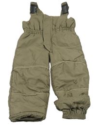 Khaki šusťákové zimní laclové oteplovačky