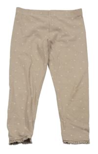 Béžovohnědé vzorované legíny s krajkou F&F