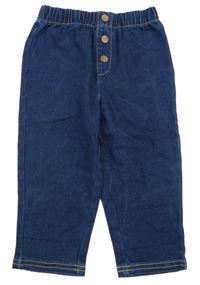 Tmavomodré rifle s knoflíky lupilu