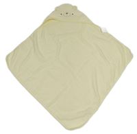 Nové - vanilková froté zavinovací osuška s kapucí s medvídkem Tu