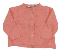 Korálový perforovaný propínací svetr Topomini