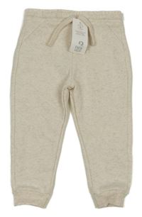 Nové - světlebéžové melírované teplé tepláky F&F