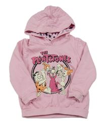 Světlerůžová mikina s The Flintstones a kapucí PEPCO