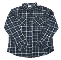 Tmavomodro-khaki kostkovaná košile S. Oliver