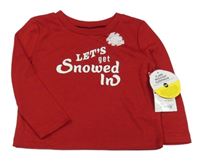 Nové - červené pyžamové triko s nápisy 