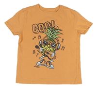 Oranžové tričko s ananasem PRIMARK