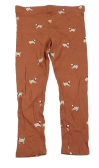 Čokoládové žebrované legíny s dalmatinky Next