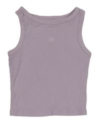 Světlefialový žebrovaný crop top se srdíčkem George