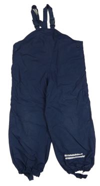 Tmavomodré šusťákové laclové podšité kalhoty Tchibo