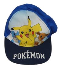 Cobaltově modro-světlemodro-bílo-tmavomodrá kšiltovka s pokémony