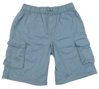 Modrošedé cargo plátěné kraťasy St. Bernard