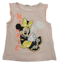 Světlerůžový crop top s Minnie a volánky H&M