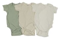 3x Bílé + pruhované + světlekhaki žebrované body Dopodopo