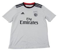 Bílo-černý pruhovaný funkční fotbalový dres se znakem Adidas