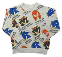 Šedá melírovaná mikina se Sonicem s kamarády H&M