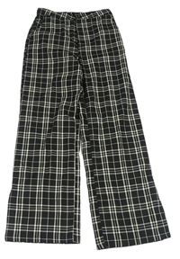 Černo-bílé kostkované straight chino kalhoty H&M