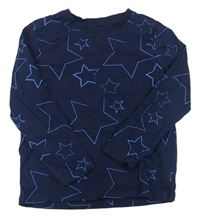 Tmavomodré triko s hvězdičkami C&A