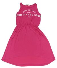 Růžové šaty s nápisy a pruhy H&M